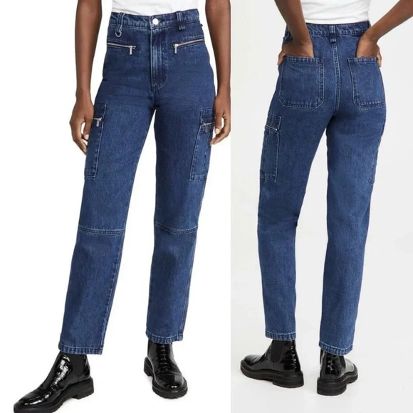 We Wore What Utility Jeans Size 30 in Broome Cotton High‎ Rise Pockets Great - Picture 12 of 13